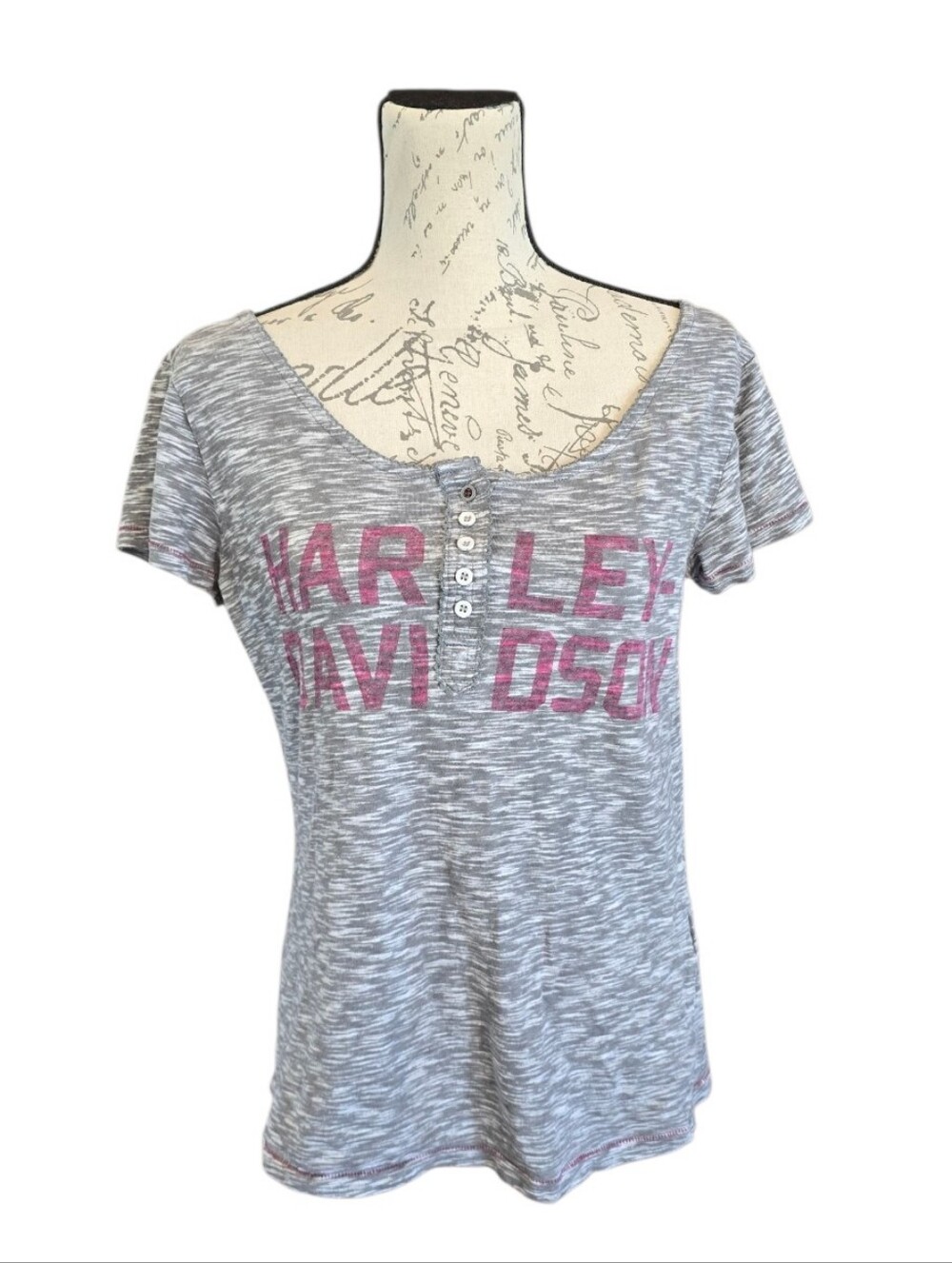 Harley-Davidson Heather Gray Short Sleeve Fitted T-Shirt L